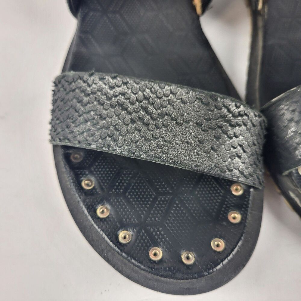 A.S. 98 Petrona Womens Black Distressed Tassel Boho Sandal - Picture 6 of 16